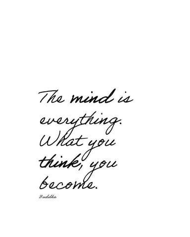 Buddha Quote: The Mind is Everything Black Ornate Wood Framed Art Print with Double Matting by ArtsyQuotes