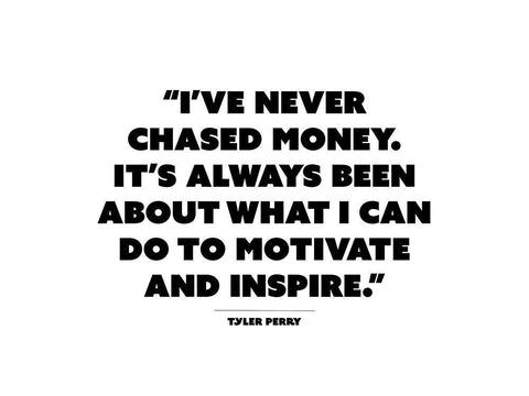 Tyler Perry Quote: Motivate and Inspire Black Ornate Wood Framed Art Print with Double Matting by ArtsyQuotes