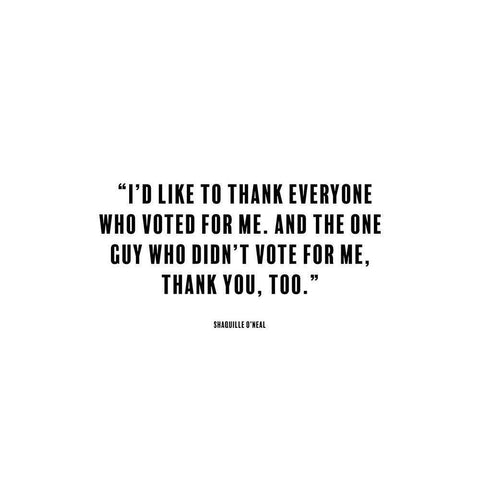 Shaquille O’Neal Quote: Thank You Black Modern Wood Framed Art Print with Double Matting by ArtsyQuotes