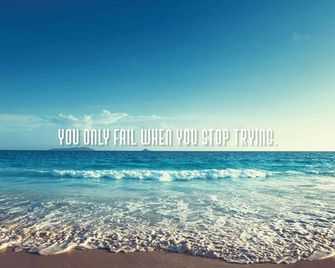 Artsy Quotes Quote: You Only Fail Black Ornate Wood Framed Art Print with Double Matting by ArtsyQuotes