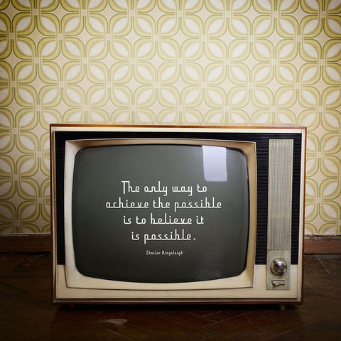 Charles Kingsleigh Quote: Achieve the Possible Black Ornate Wood Framed Art Print with Double Matting by ArtsyQuotes