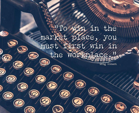 Doug Conant Quote: To Win Black Ornate Wood Framed Art Print with Double Matting by ArtsyQuotes