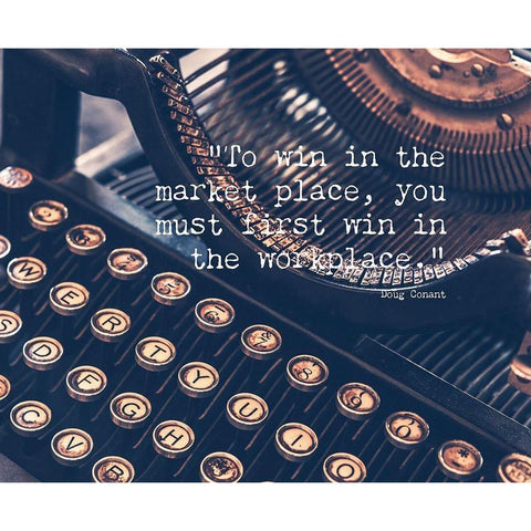 Doug Conant Quote: To Win Black Modern Wood Framed Art Print with Double Matting by ArtsyQuotes