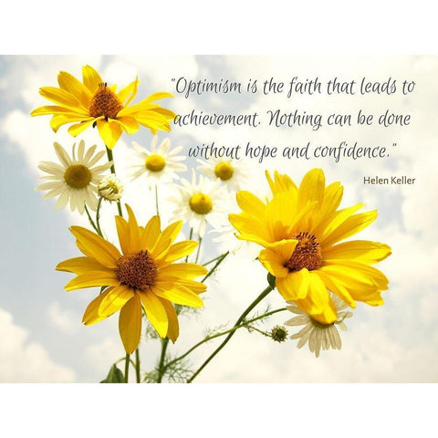 Helen Keller Quote: Optimism Black Modern Wood Framed Art Print with Double Matting by ArtsyQuotes