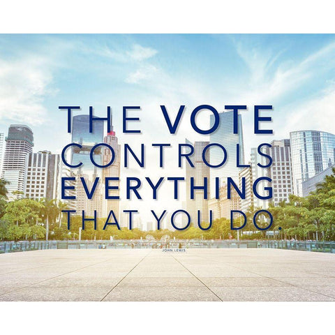John Lewis Quote: The Vote Black Modern Wood Framed Art Print by ArtsyQuotes