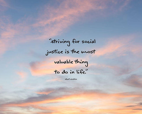Albert Einstein Quote: Social Justice Black Ornate Wood Framed Art Print with Double Matting by ArtsyQuotes