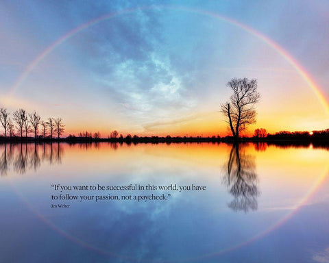 Jen Welter Quote: Follow Your Passion White Modern Wood Framed Art Print with Double Matting by ArtsyQuotes