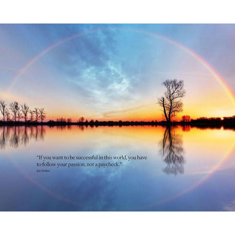 Jen Welter Quote: Follow Your Passion Gold Ornate Wood Framed Art Print with Double Matting by ArtsyQuotes