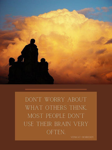 Venkat Desireddy Quote: What Others Think Black Ornate Wood Framed Art Print with Double Matting by ArtsyQuotes