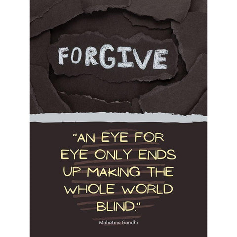 M.K. Gandi Quote: Eye for Eye Gold Ornate Wood Framed Art Print with Double Matting by ArtsyQuotes