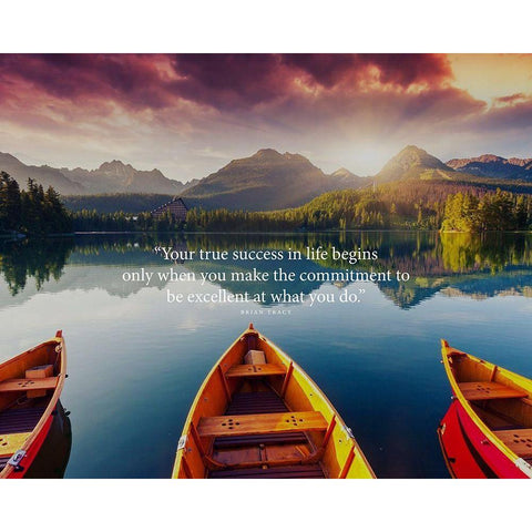 Brian Tracy Quote: True Success White Modern Wood Framed Art Print by ArtsyQuotes