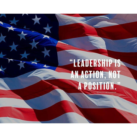 Donald McGannon Quote: Leadership White Modern Wood Framed Art Print by ArtsyQuotes