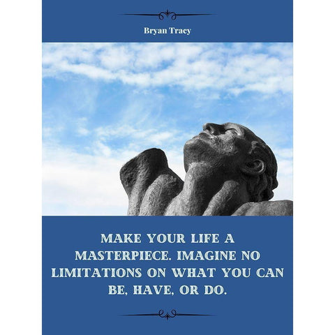 Bryan Tracy Quote: Masterpiece Black Modern Wood Framed Art Print with Double Matting by ArtsyQuotes