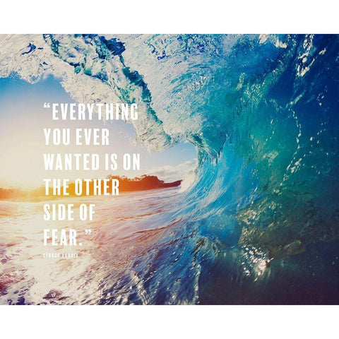 George Addair Quote: Everything You Ever Wanted Black Modern Wood Framed Art Print by ArtsyQuotes