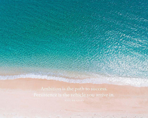 Bill Bradley Quote: Ambition White Modern Wood Framed Art Print with Double Matting by ArtsyQuotes