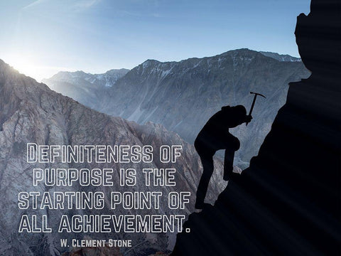 W. Clement Stone Quote: Purpose Black Ornate Wood Framed Art Print with Double Matting by ArtsyQuotes