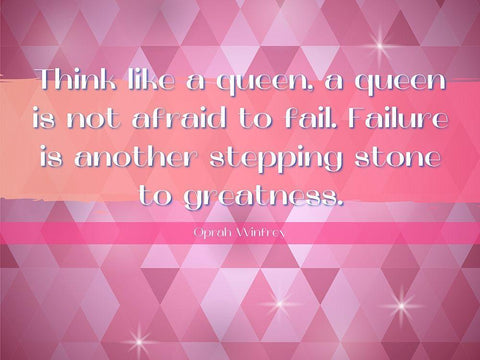 Oprah Winfrey Quote: Not Afraid to Fail White Modern Wood Framed Art Print with Double Matting by ArtsyQuotes