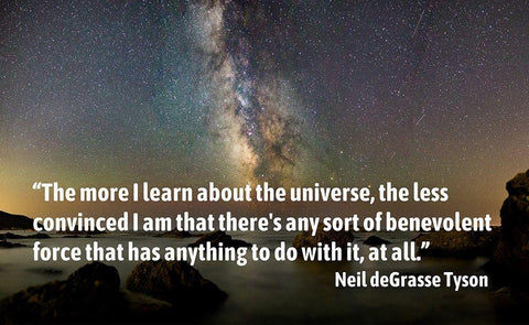 Neil deGrasse Tyson Quote: The More I Learn White Modern Wood Framed Art Print with Double Matting by ArtsyQuotes