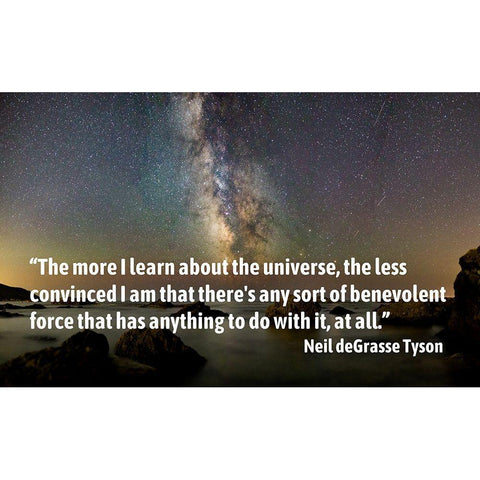 Neil deGrasse Tyson Quote: The More I Learn White Modern Wood Framed Art Print by ArtsyQuotes