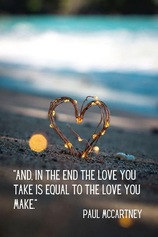 Paul McCartney Quote: The Love You Make White Modern Wood Framed Art Print with Double Matting by ArtsyQuotes