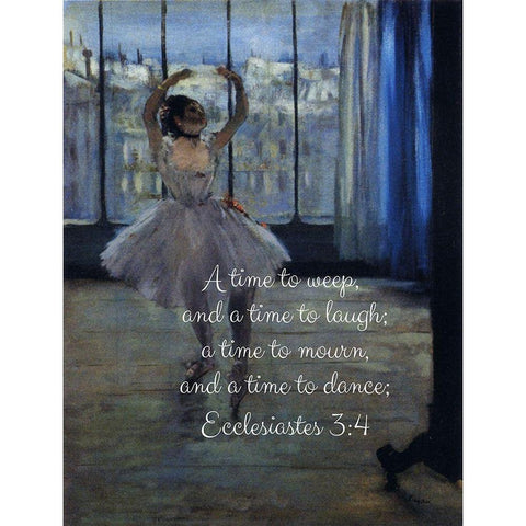 Bible Verse Quote Ecclesiastes 3:4, Edgar Degas, Dancer White Modern Wood Framed Art Print by ArtsyQuotes