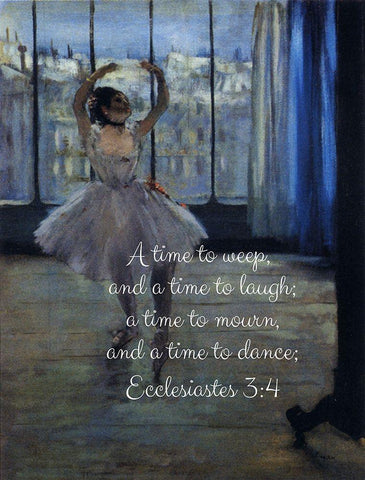 Bible Verse Quote Ecclesiastes 3:4, Edgar Degas, Dancer White Modern Wood Framed Art Print with Double Matting by ArtsyQuotes