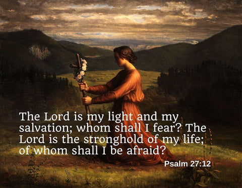 Bible Verse Quote Psalm 27:12, Anne Francois Janmot - Poem of the Soul Reality Black Ornate Wood Framed Art Print with Double Matting by ArtsyQuotes