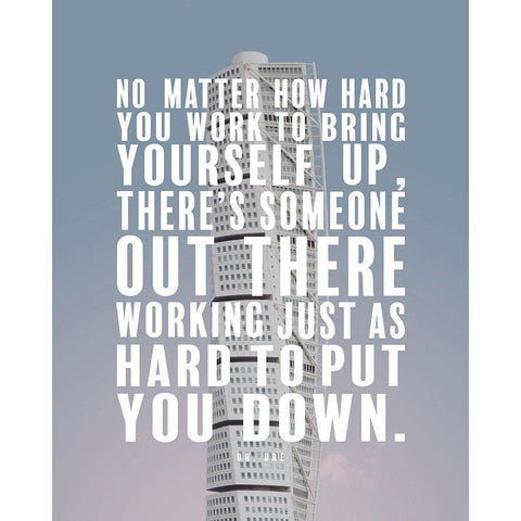 Dr. Dre Quote: Bring Yourself Up White Modern Wood Framed Art Print by ArtsyQuotes