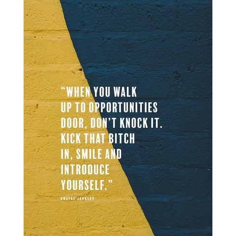 Dwayne Johnson Quote: Dont Knock Black Modern Wood Framed Art Print by ArtsyQuotes