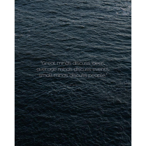 Eleanor Roosevelt Quote: Great Minds Black Modern Wood Framed Art Print by ArtsyQuotes