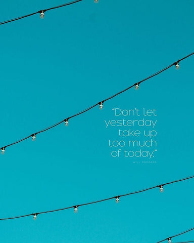 Will Rogers Quote: Yesterday White Modern Wood Framed Art Print with Double Matting by ArtsyQuotes