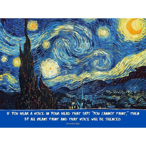 Vincent Van Gogh Quote: Voice in Your Head Gold Ornate Wood Framed Art Print with Double Matting by ArtsyQuotes