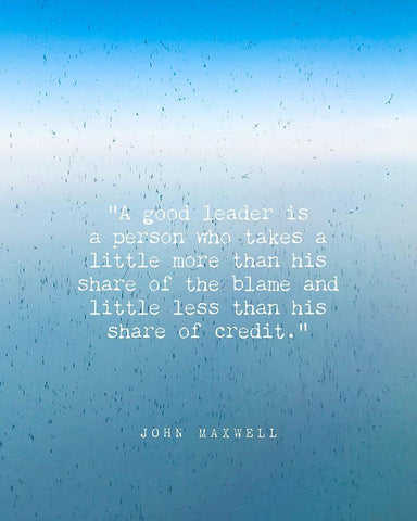 John Maxwell Quote: A Good Leader White Modern Wood Framed Art Print with Double Matting by ArtsyQuotes