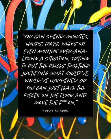 Tupac Shakur Quote: Move On White Modern Wood Framed Art Print with Double Matting by ArtsyQuotes
