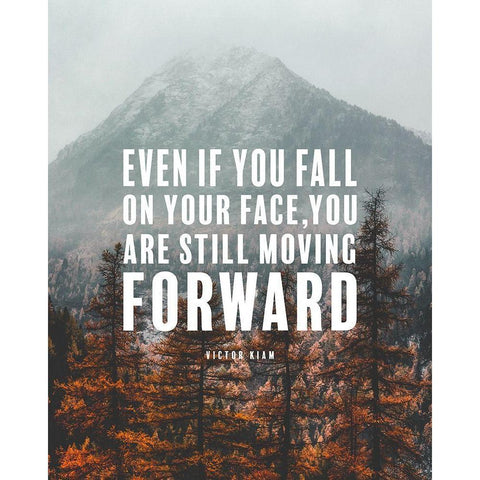 Victor Kiam Quote: Still Moving Forward White Modern Wood Framed Art Print by ArtsyQuotes