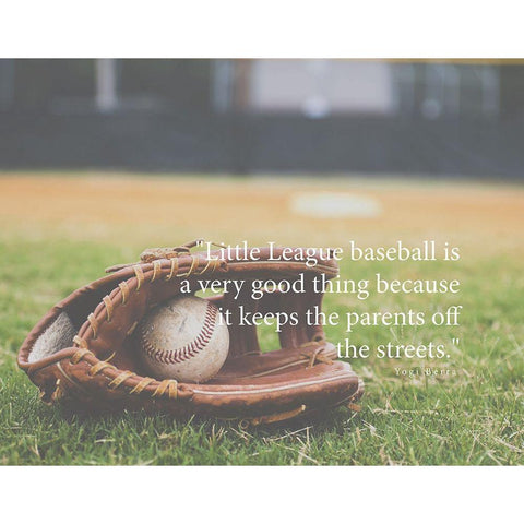 Yogi Berra Quote: Little League Baseball White Modern Wood Framed Art Print by ArtsyQuotes