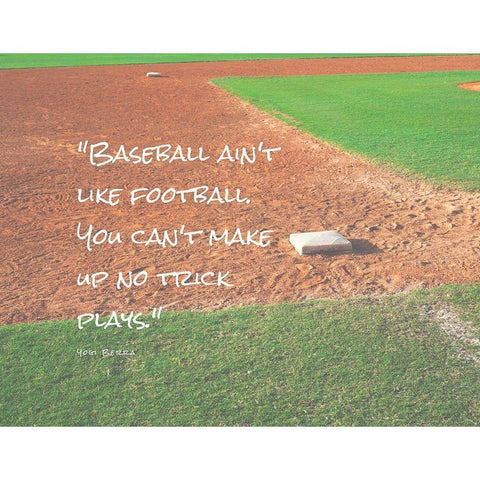 Yogi Berra Quote: No Trick Plays Gold Ornate Wood Framed Art Print with Double Matting by ArtsyQuotes