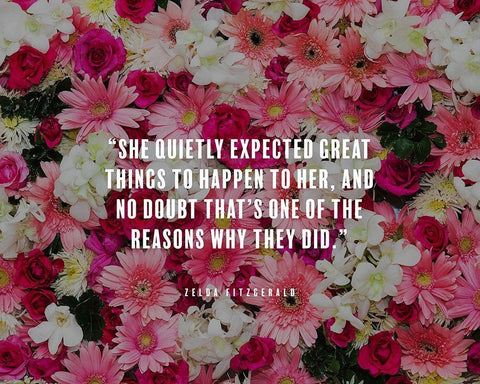 Zelda Fitzgerald Quote: Great Things White Modern Wood Framed Art Print with Double Matting by ArtsyQuotes
