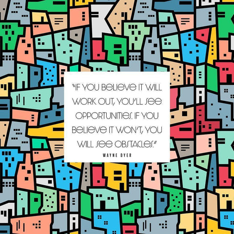 Wayne Dyer Quote: Opportunities Black Modern Wood Framed Art Print with Double Matting by ArtsyQuotes