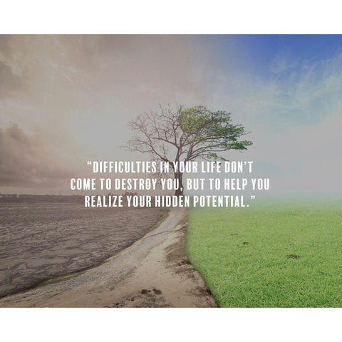 Artsy Quotes Quote: Hidden Potential Black Modern Wood Framed Art Print with Double Matting by ArtsyQuotes