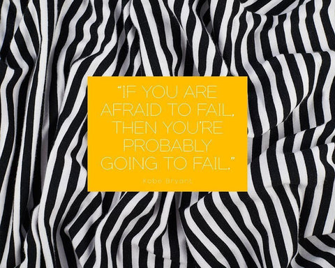 Kobe Bryant Quote: Afraid to Fail Black Ornate Wood Framed Art Print with Double Matting by ArtsyQuotes