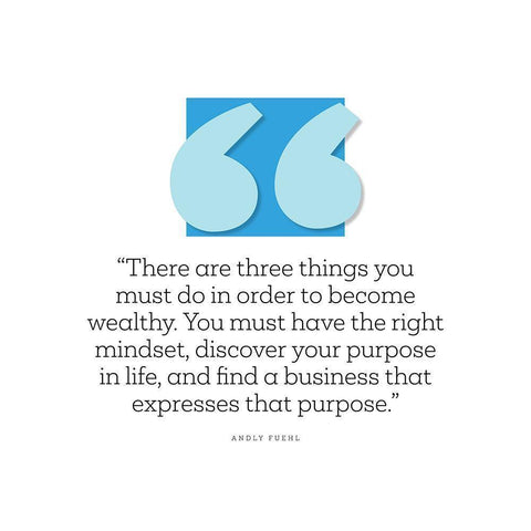 Andy Fuehl Quote: Wealthy Black Modern Wood Framed Art Print with Double Matting by ArtsyQuotes