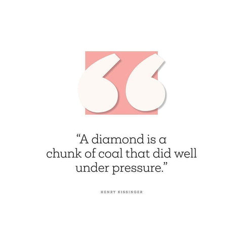 Henry Kissinger Quote: Chunk of Coal Black Modern Wood Framed Art Print with Double Matting by ArtsyQuotes