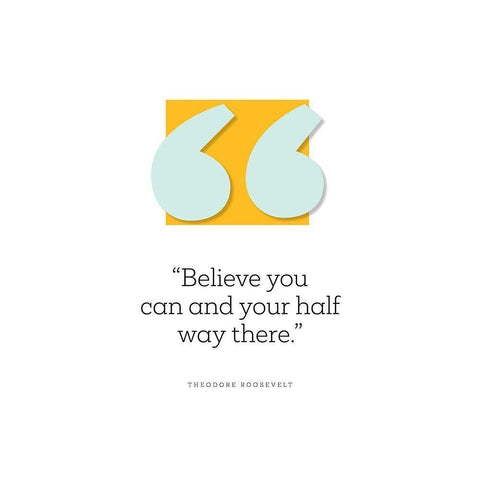 Theodore Rosevelt Quote: Half Way There Black Modern Wood Framed Art Print with Double Matting by ArtsyQuotes