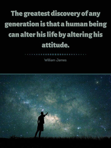 William James Quote: Discovery Black Ornate Wood Framed Art Print with Double Matting by ArtsyQuotes