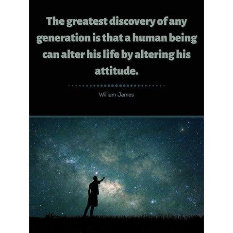William James Quote: Discovery Black Modern Wood Framed Art Print with Double Matting by ArtsyQuotes
