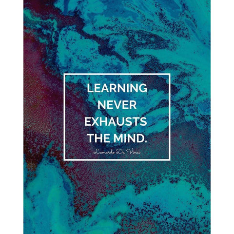 Leonardo Da Vinci Quote: Learning Black Modern Wood Framed Art Print by ArtsyQuotes