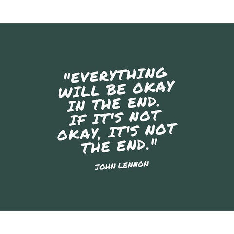 John Lennon Quote: Everything Will be Okay Gold Ornate Wood Framed Art Print with Double Matting by ArtsyQuotes