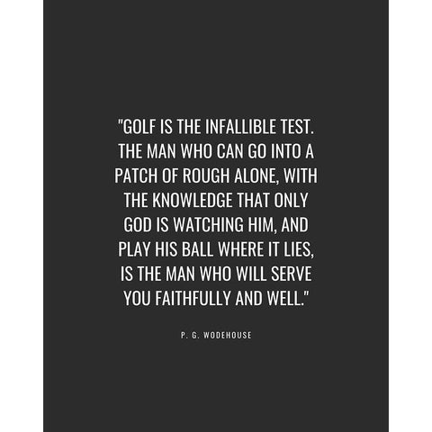 P. G. Wodehouse Quote: Golf White Modern Wood Framed Art Print by ArtsyQuotes