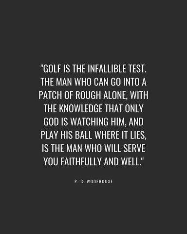 P. G. Wodehouse Quote: Golf White Modern Wood Framed Art Print with Double Matting by ArtsyQuotes